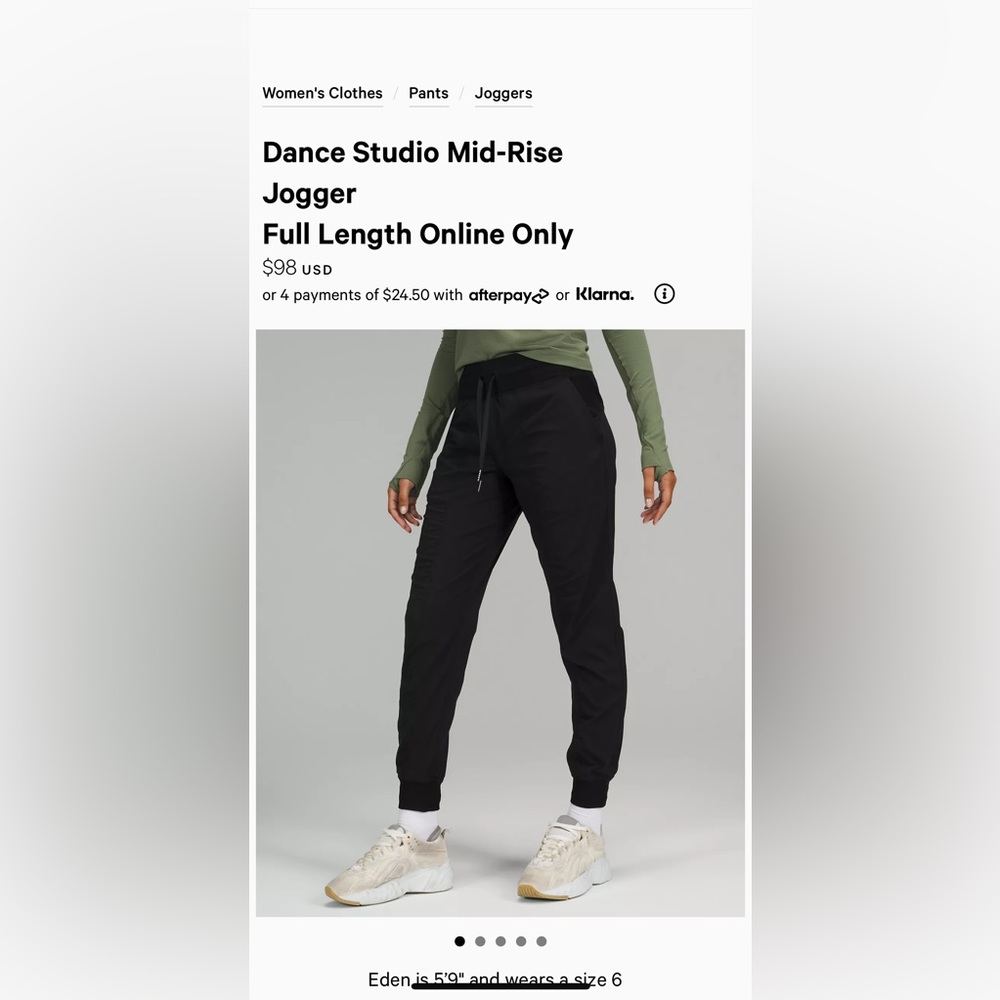 lululemon dance studio joggers